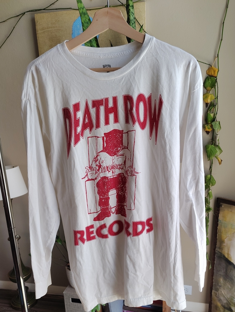 Death Row Records White Long Sleeve Graphic Tee